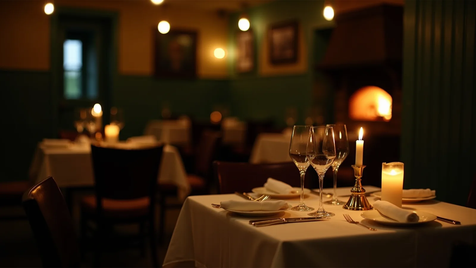 Juniper Table's candlelit dining room, illustrative placeholder